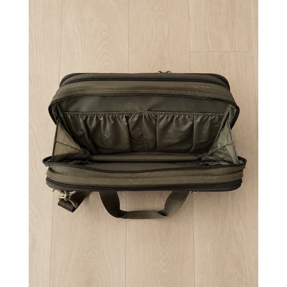 Briggs & Riley 231X-7 Double Expandable Laptop Briefcase Carry-On Green w/ Strap - Picture 2 of 7
